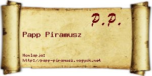 Papp Piramusz névjegykártya